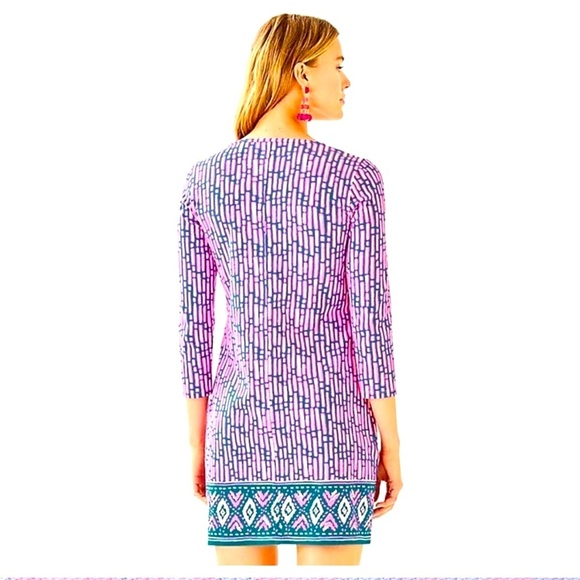 Lilly Pulitzer Beacon Dress Mandevilla Pink Slathouse Stripe Engineered - Picture 2 of 8